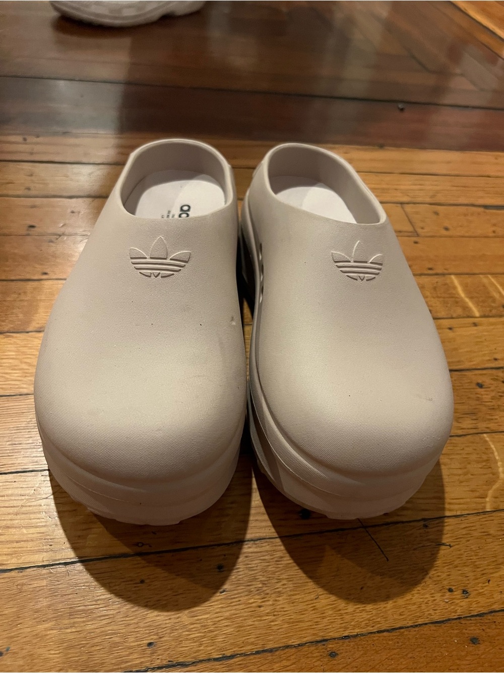 adidas Platform Clog Slides in Light Beige